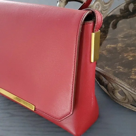 J. Crew Claremont Leather Crossbody bag in Desert Red